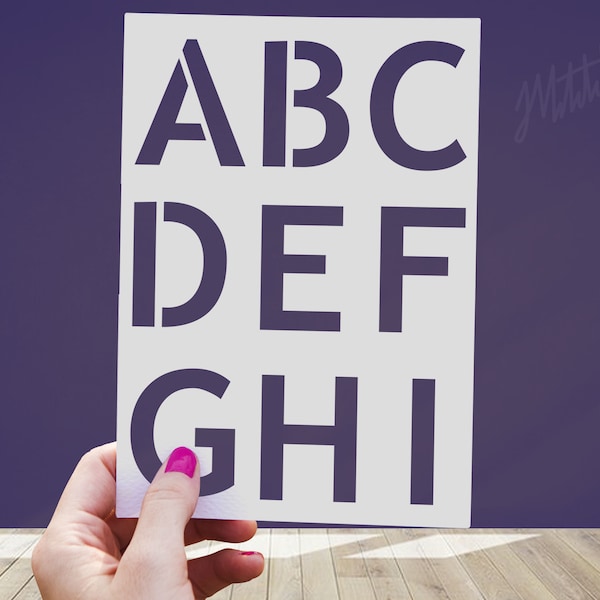Alphabet Letters & Numbers Stencil (3 ») Mylar réutilisable