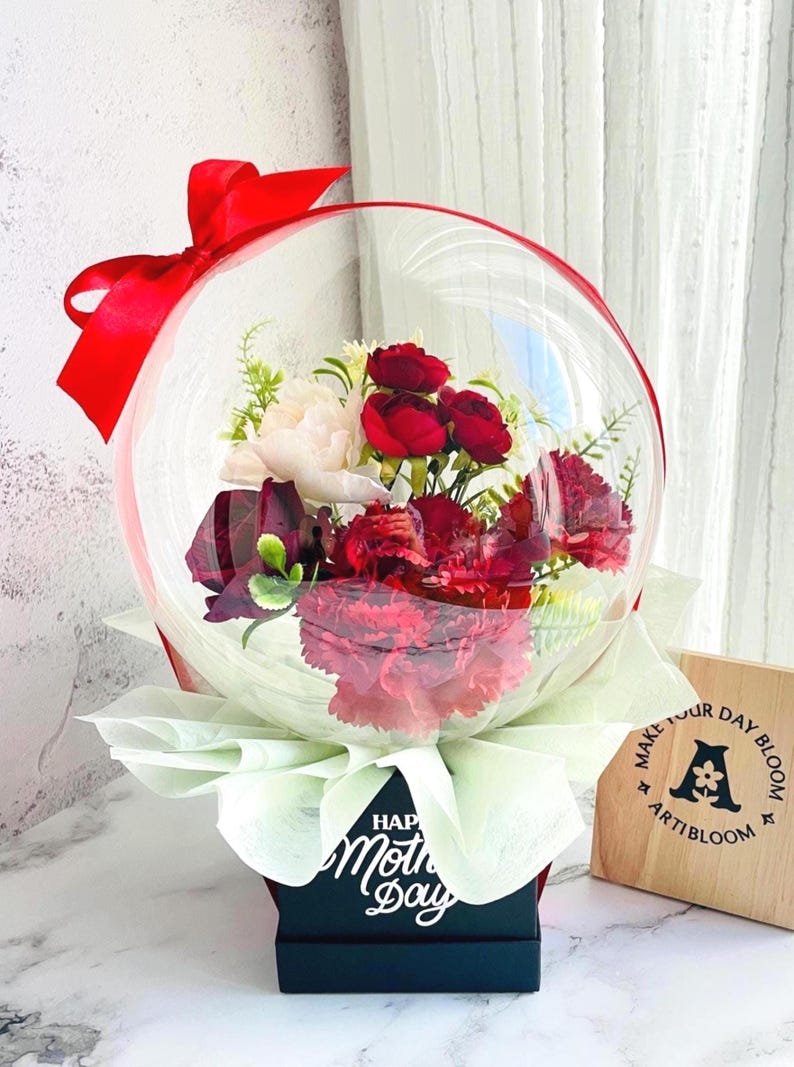 Custom Mother's Day Flower Balloon Bouquet: Personalized Floral Gift - Etsy