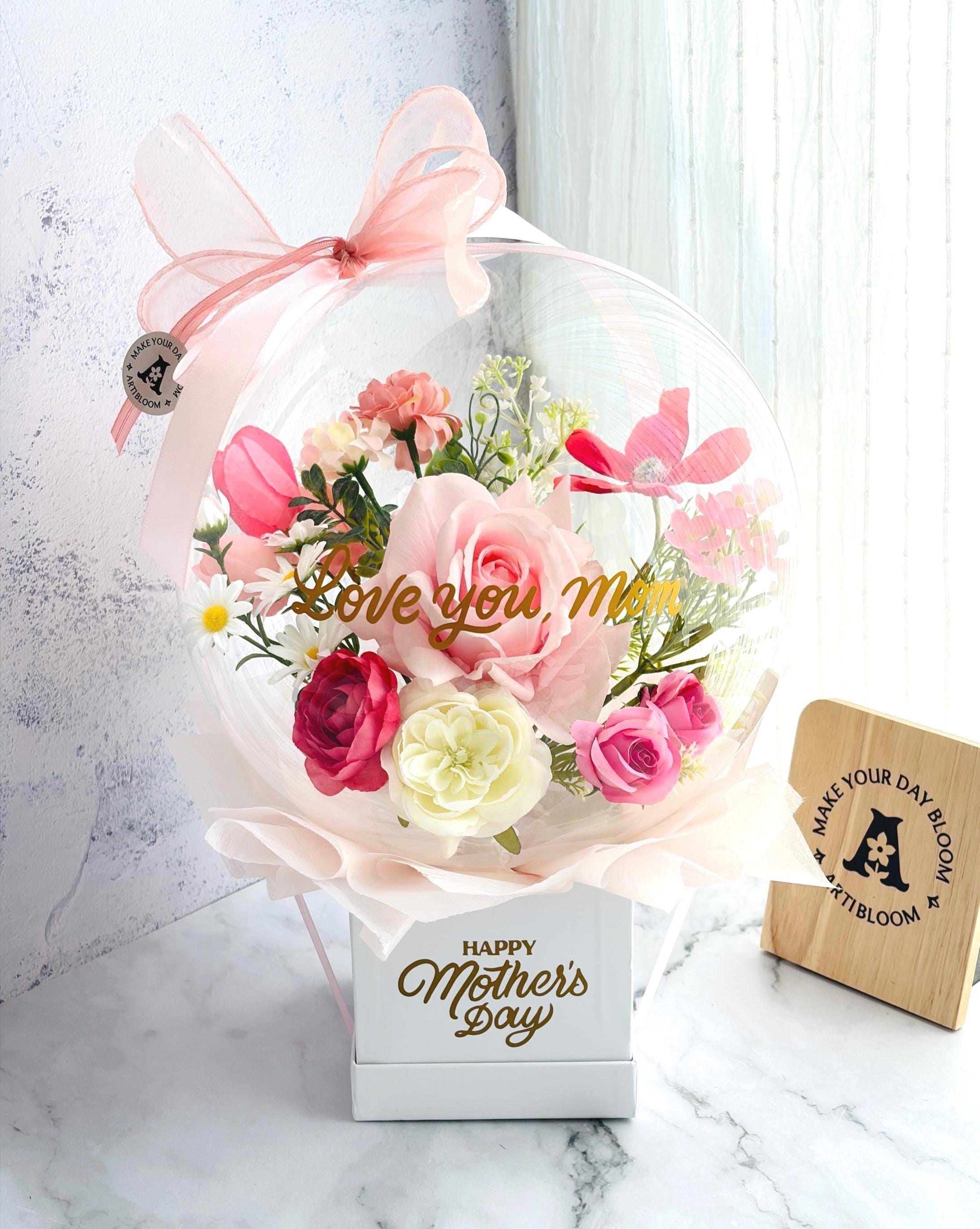 Custom Mother's Day Flower Balloon Bouquet: Personalized Floral Gift - Etsy