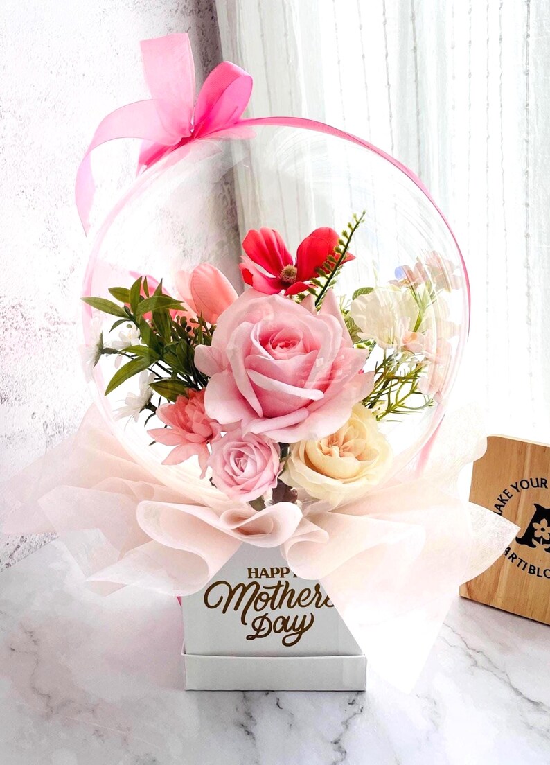 Custom Mother's Day Flower Balloon Bouquet: Personalized Floral Gift - Etsy