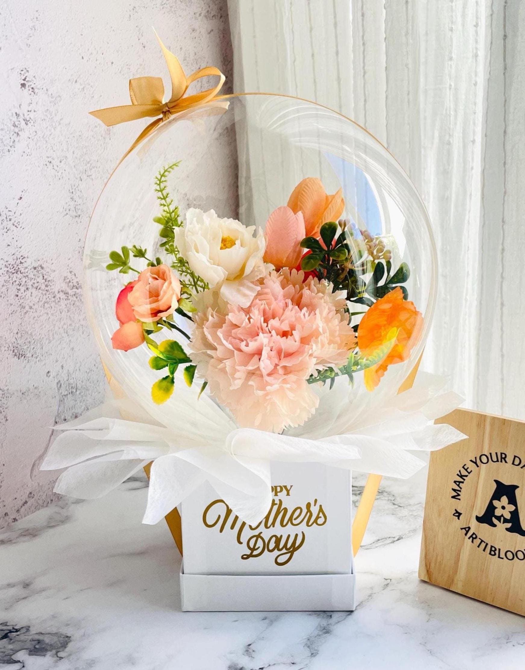 Custom Mother's Day Flower Balloon Bouquet: Personalized Floral Gift - Etsy