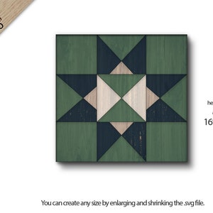 Barn Quilt SVG: Laser Cut Files, Glowforge Ready (16x16 inch)