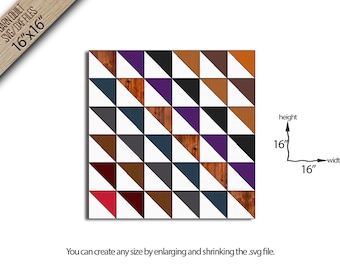 Barn Quilt SVG Pattern: Laser Cut CNC Files, Wall Art (16x16 inch)