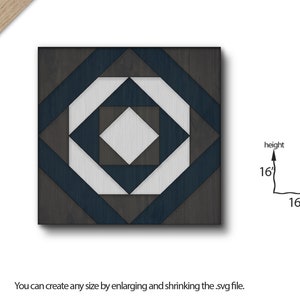 Couette grange SVG : motif géométrique, motif découpé au laser (16 x 16 pouces)