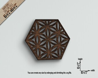 Barn Quilt SVG: Geometric Laser Cut Pattern, CNC Cutting Files (16x16 inch)