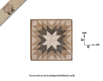 Barn Quilt SVG Pattern: Laser Cut CNC File, Wall Art (16x16 inch)