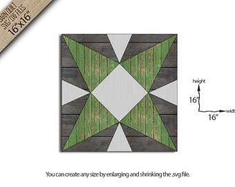 Barn Quilt Laser Cut File: 16x16 Wood Quilt SVG (Digital Files)