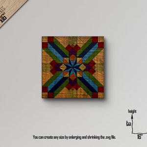 Barn Quilt SVG Pattern: Laser Cut CNC File, Wall Art (16x16 inch)