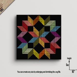 Printable barn quilt outside,glowforge pattern,barn quilt cnc,svg cutting files,quilt block svg,laser cut pattern,wall art AL33a