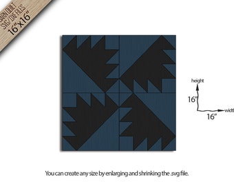 Barn Quilt Laser Cut File: 16x16 Wood Quilt SVG (Digital Download)