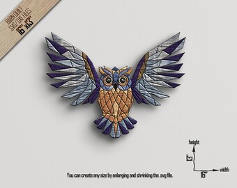 Owl Barn Quilt SVG: Laser Cut Pattern, CNC Cutting Files