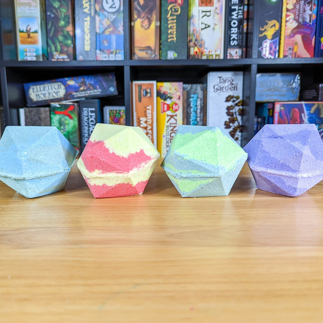 Large Customizable D20 Bath Bomb With Hidden Dice Dnd Class Etsy