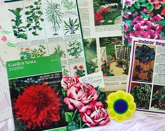 Vintage Garden Ephemera Kit, Vintage Ephemera, Junk Journal Kit, Scrapbook Accessories, Ephemera Kit, Floral Ephemera, Vintage Floral