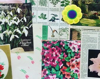 Vintage Garden Ephemera, Junk Journal Kit, Scrapbook Accessories, Ephemera, Vintage Plant Ephemera, Vintage Floral Ephemera