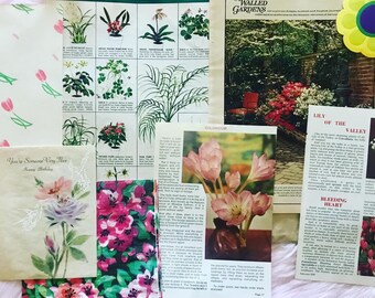 Vintage Garden Ephemera, Junk Journal Kit, Scrapbook Accessories, Vintage Ephemera, Vintage Plant Ephemera, Vintage Floral Ephemera
