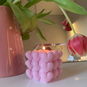 Mixed Colour Bubble Cube Soy Pillar Candle 3 Colour Candle Bubble