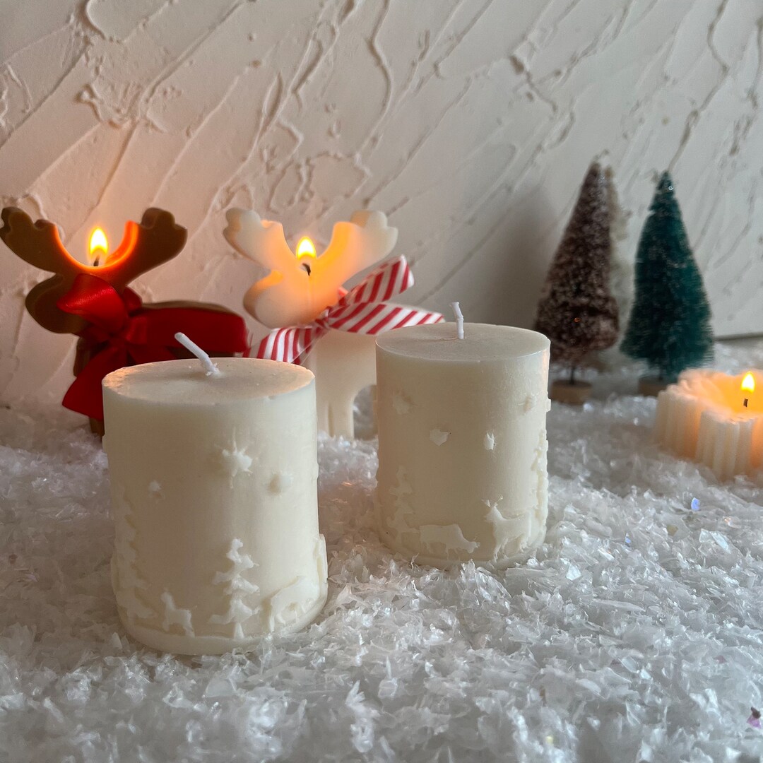Christmas Pillar Candles Decorative Christmas Gift Candles Christmas Decorations Secret Santa