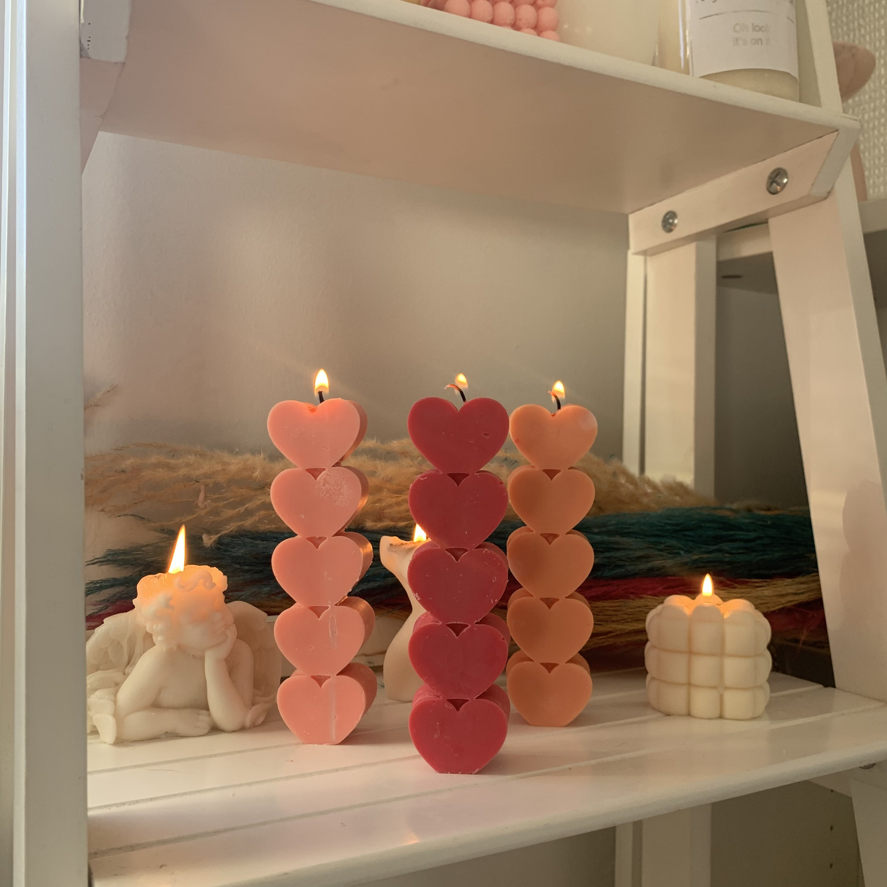 Heart Candle Pillar Candles Home Decor Cute Gifts Personalized