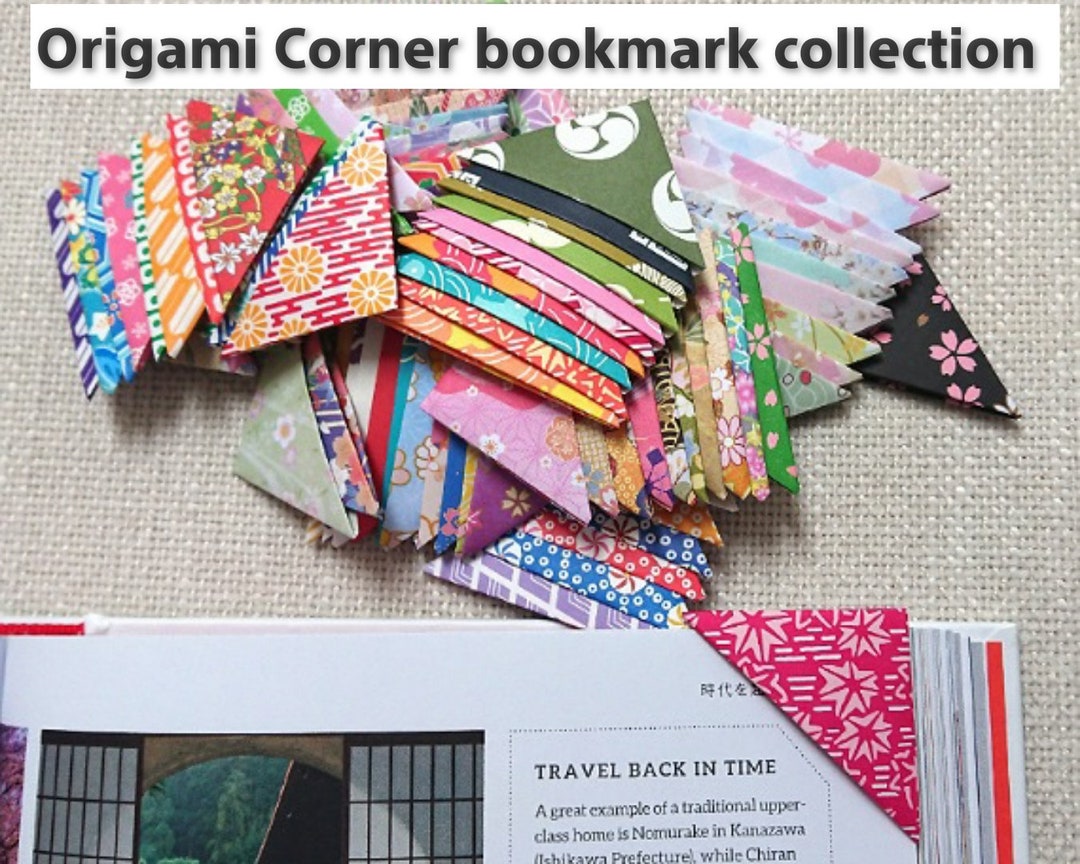 Origami Corner Bookmarks Collection, Handmade, Japanese Print, Page ...