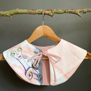Hand-Drawn Detachable Collar – Unique Artistic Design – One-of-a-Kind Statement Accessory – Random Surprise Collar- Mistery Collar, Gift