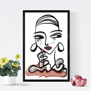 A4 Fashion Illustration Digital Drawing,Avant-Garde drawing, Artwork, Wall Art,Digital Downloadable ART,Bold line drawing, Abstract Face art