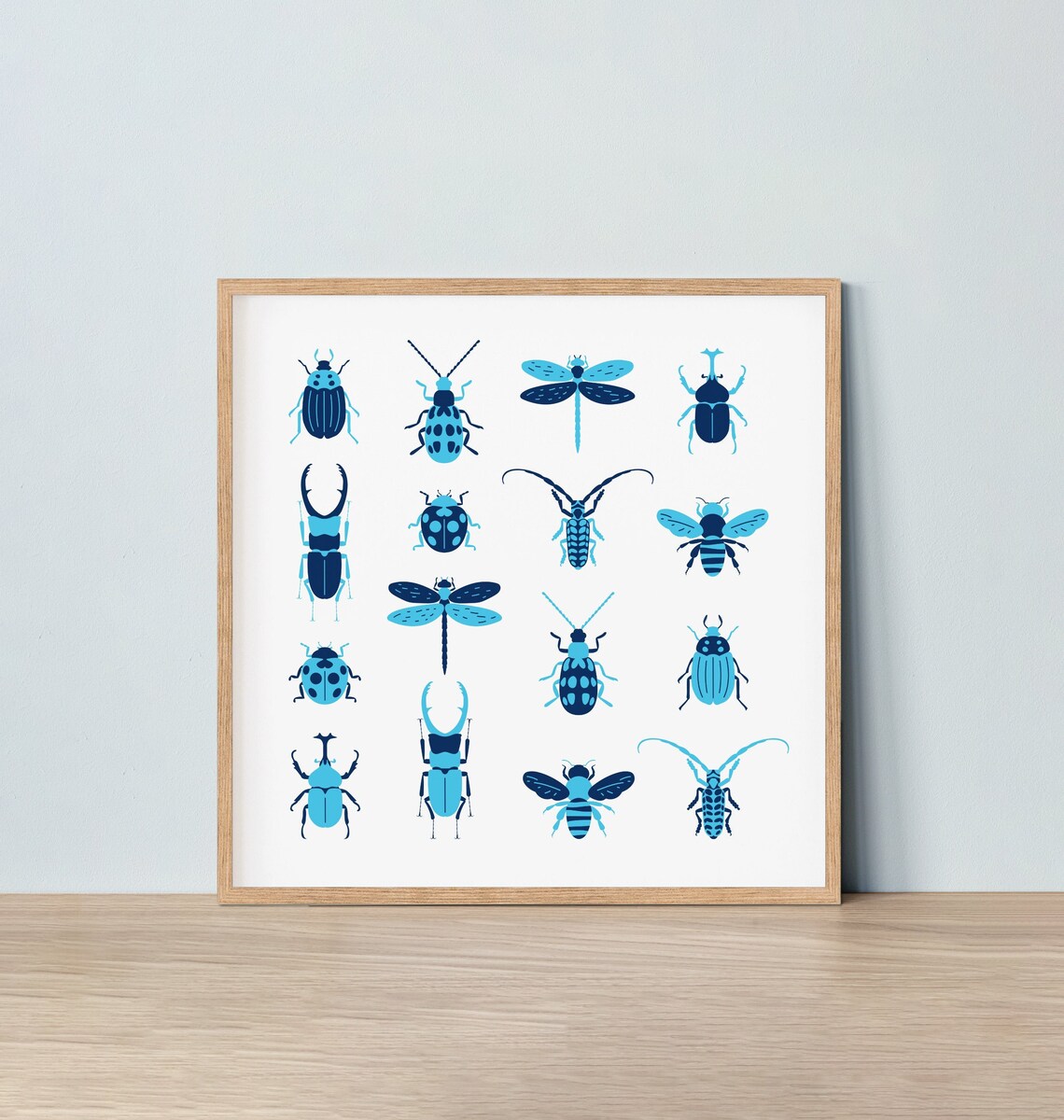 16 Blue Insects Art Print Modern Wall Art Insect Etsy