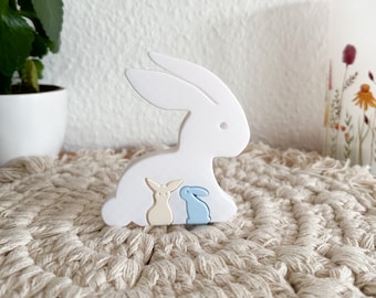 Bunny puzzle, cute decorative bunnies, Easter, spring, Easter decoration, bunny, 3D print, 3D decoration spring, 3D decoration, white bunny, Easter bunny