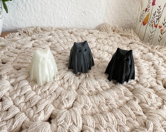 Decoración de Halloween gato fantasma, fantasma aterrador, decoración brillante, decoración iluminada, impresión 3D, gato