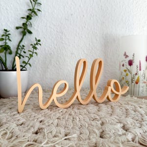 Hello decoration stand, lettering decoration, minimalist decoration, 3D print, 3D decoration line art, 3D decoration, home decoration, gift idea