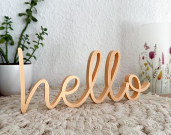 Hello decorative display stand, lettering decoration, minimalist decoration, 3D print, 3D decorative line art, 3D decoration, home decoration, gift idea