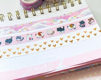 Washi Tape Gold Foil Pink, Bullet Journal Planner Sakura Scrapbooking