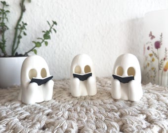 Reading ghost with book, Halloween ghost middle finger, scary ghost, glowing decoration, glowing decoration, 3D print
