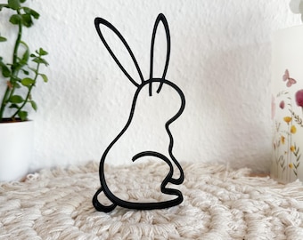Easter Bunny 2 Line Art Decoration, Easter Bunny, Easter Bunny Set, Spring Decoration, Easter Gift, Easter Decoration, Easter Souvenir, 3D Print