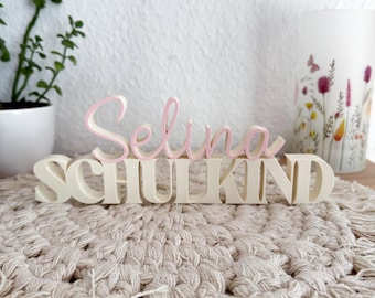 Personalized schoolchild standee with name, schoolchild lettering, schoolchild, first day of school, first day of school decoration, 3D print