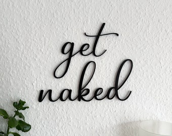 Get Naked Schild, Bad Schild, Bad Schild Paar Outline, Badezimmer, Deko, Deko Bad, Deko Dusche, 3D Druck