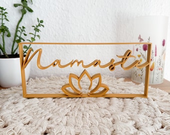 Namaste decorative stand, lettering decoration, minimalist decoration, 3D print, 3D decorative line art, 3D decoration, home decoration, gift idea