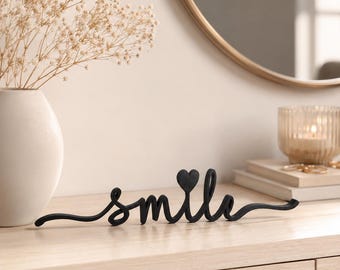 Modern Smile Display Stand – Minimalist Decor for Living Room & Shelves