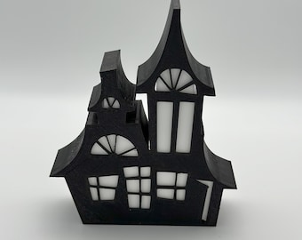 Halloween decoration haunted house, scary house, glowing decoration, glowing decoration, 3D print, ghosts, monsters, spooky