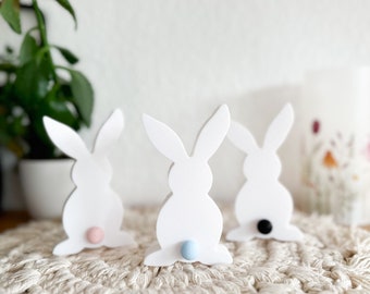Cute decorative bunnies, Easter, spring, Easter decoration, bunny, 3D print, 3D decoration spring, 3D decoration, white bunny, Easter bunny
