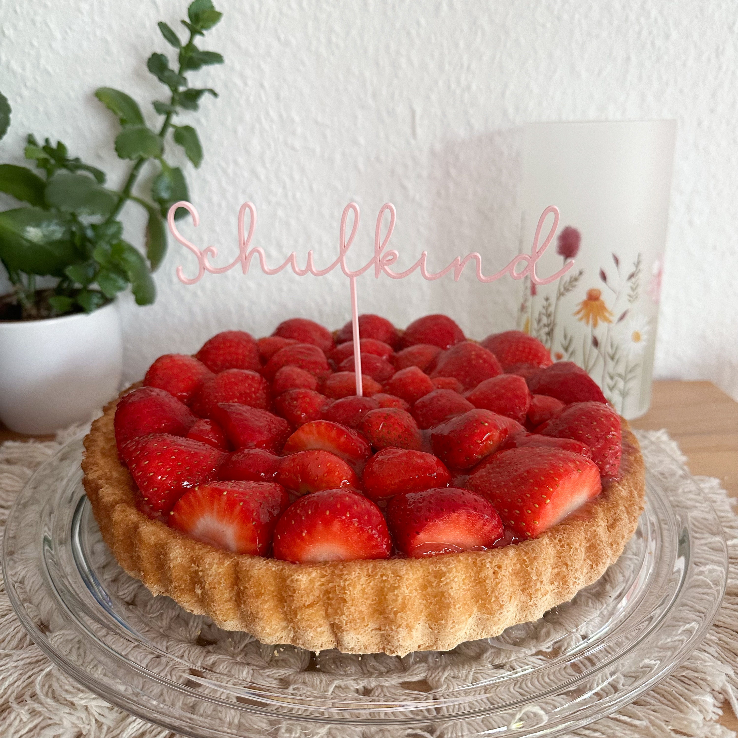 Schulkind Decorazione per torta Zum Schulkind alles Gute, decorazione per torta in legno per l'inizio della scuola, per il ragazzo e l'inizio della scuola, decorazione per feste