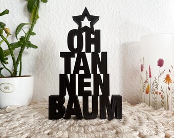 Oh Christmas Tree Line Art Decoration, Lettering Decoration, Minimalist Decoration, 3D Print, 3D Decoration Line Art, 3D Decoration, Home Decoration, Gift Idea