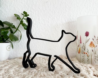 Katze Line Art Deko, Katzen Deko, Minimalistische Deko, 3D Druck, 3D Deko Katze, 3D Dekoration, Wohndekoration, Geschenkidee