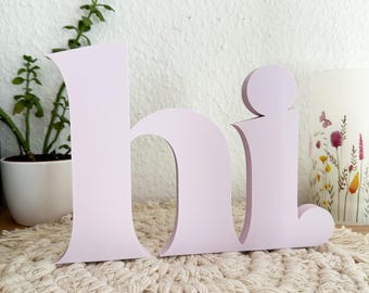 Hi. Decor, lettering decor, minimalist decor, 3D printing, 3D decor line art, 3D decoration, home decor, gift idea