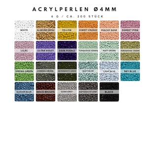 Acrylic beads matte Ø 4 mm *6g approx. 200 pieces* color selection (46.50EUR/100g)