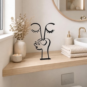 Stinkt Zeichen WC Deko – Lustiger Line Art Aufsteller für Bad & Gäste WC