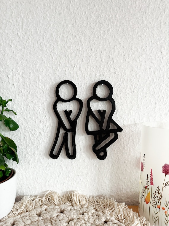 Panneau WC, panneau de toilette, contour de paire de panneaux de toilette, toilettes invités, salle de bain, décoration, décoration de salle de bain,