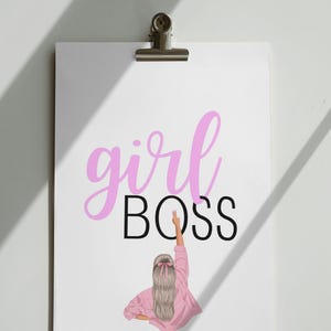 Tarjeta postal "Girlboss" Girl Boss, Karte mit lustigem Spruch, Tarjeta postal mit Spruch, Hochformat, Digital