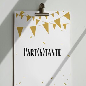 Postkarte "Part(y)tante" Partentante, Karte mit lustigem Spruch, Party,  Postkarte mit Spruch , Hochformat , Digital