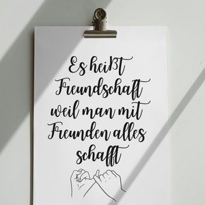 Carte postale « Es heißt Freundschaft-weil man mit Freunden alles schafft. Freundschaftskarte, Postkarte mit Spruch , Format avancé , Numérique