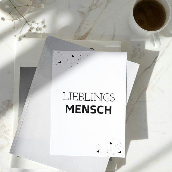 Postkarte "Lieblingsmensch" Lieblings Mensch , Postkarte mit Spruch , Hochformat , Digital